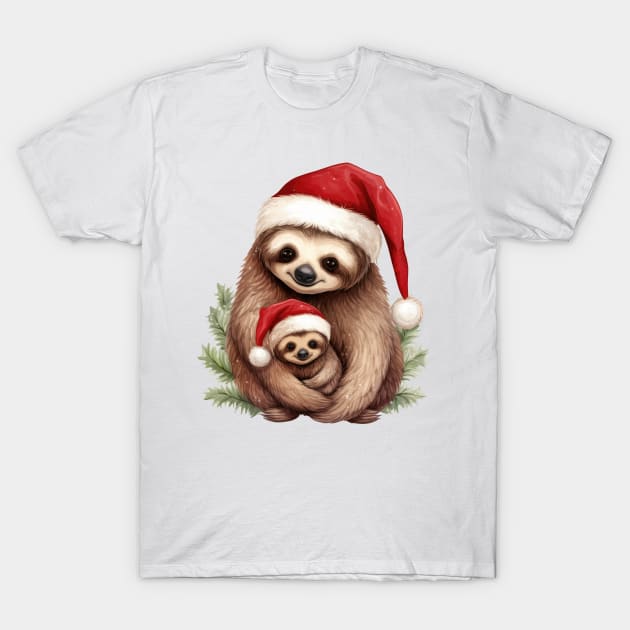 Mom And Baby Sloth T-Shirt by Chromatic Fusion Studio